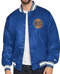 Starter Men's Blue New York Knicks Team Name Varsity Full-Snap Jacket