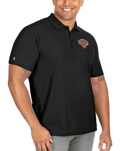 Antigua Men's Black New York Knicks Big & Tall Legacy Pique Polo Shirt