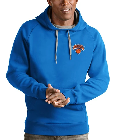 Antigua Men's Blue New York Knicks Victory Pullover Hoodie