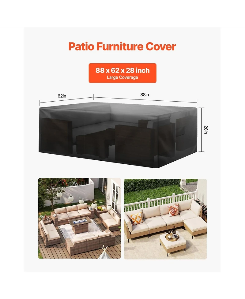 Cozito Patio Furniture Cover,420D Oxford Rectangular Table Cover