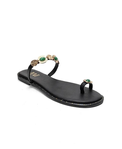 Forever & Always Shoes Women's Martinez Leather Thong Sandal