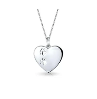 Bling Jewelry Paw Print Heart Shape Pendant Necklace Animal Lover Pet Dog Cat .925 Sterling Silver