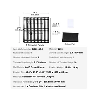 Ruie 8 Panel Foldable Metal Dog Playpen 24 in Tall with Oxford Bottom Mat