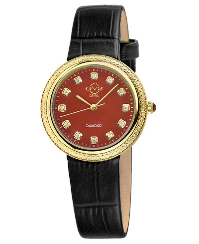 GV2 by Gevril Women's Arezzo Swiss Quartz Diamond Hand made Italian leather Strap Watch