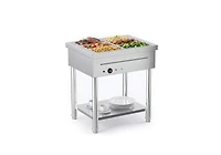 Aecojoy Commercial Food Warmer 1500W Electric Steam Table with 4x10QT Pans and Shelf