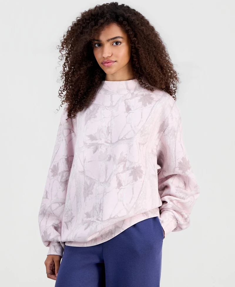 Madden Girl Juniors' Printed Mockneck Sweatshirt