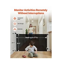 Ruie Retractable Mesh Pet Gate 57 in Extra Wide 38.5 in Tall for Stairs Hallways