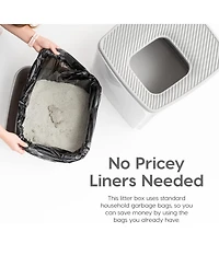 Iris Usa Premium Top Entry Cat Litter Box with Scoop and Enclosed Design, Gray