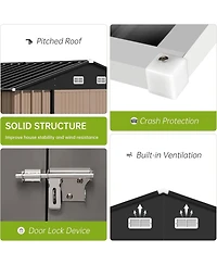GarveeLife Waterproof Outdoor Metal Storage Shed Kit With Updated Frame Structure And Lockable Double Door For Backyard Garden Patio Use