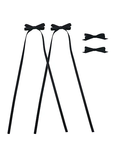 Puttisu Girls Ribbon Bow Clip Set (4pc)