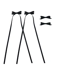 Puttisu Girls Ribbon Bow Clip Set (4pc)