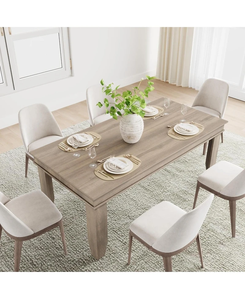 gaomon 71 in Long Kitchen Farmhouse Dining Table for Dining Room, Kitchen, Natrual, 6-8 People