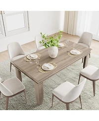 gaomon 71 in Long Kitchen Farmhouse Dining Table for Dining Room, Kitchen, Natrual, 6-8 People