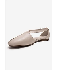 Forever & Always Shoes Women's Fable Leather Side Cut Ballet Flat