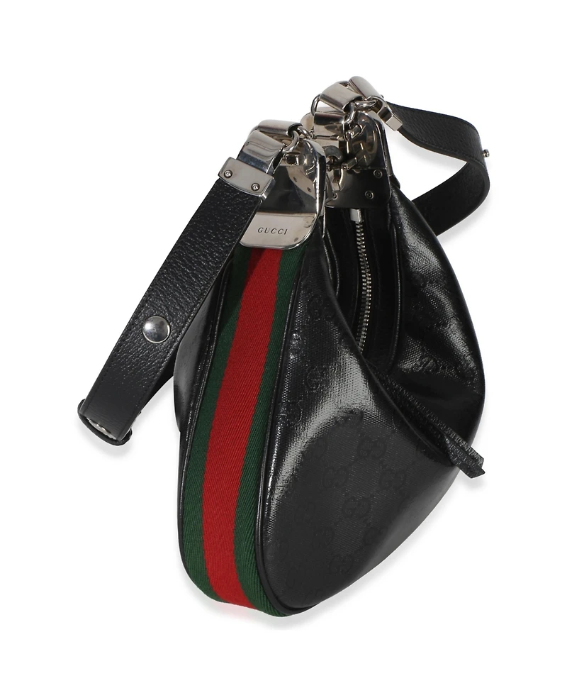 Pre-Owned Gucci Black Gg Crystal Coated Canvas Small Attache Crossbody Bag