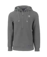 Cutter & Buck Men's Gray New York Yankees Roam Eco Half-Zip Pullover Hoodie