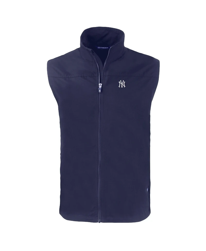 Cutter & Buck Men's Navy New York Yankees Big & Tall Charter Eco Full-Zip Vest
