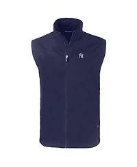 Cutter & Buck Men's Navy New York Yankees Big & Tall Charter Eco Full-Zip Vest