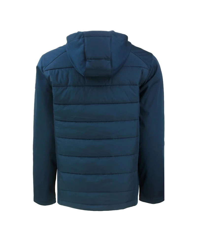 Cutter & Buck Men's Navy New York Yankees Big Tall Evoke Hybrid Eco Softshell Full-Zip Hoodie