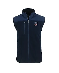 Cutter & Buck Men's Navy New York Yankees Stars Stripes Cascade Eco Sherpa Fleece Full-Zip Vest