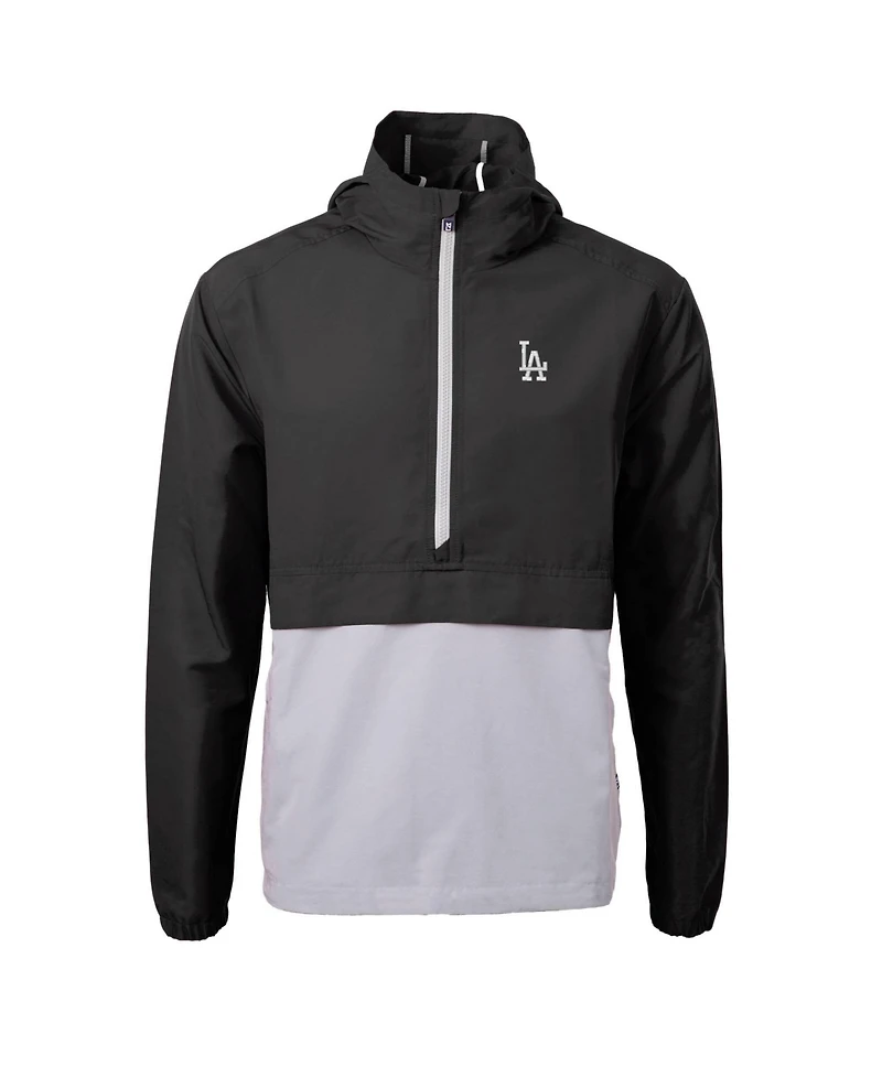 Cutter & Buck Men's Black Los Angeles Dodgers Charter Eco Half-Zip Anorak Jacket