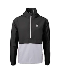 Cutter & Buck Men's Black Los Angeles Dodgers Charter Eco Half-Zip Anorak Jacket