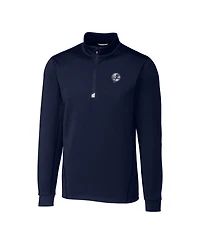 Cutter & Buck Men's Navy New York Yankees Traverse Eco Tri-Blend DryTec Quarter-Zip Jacket