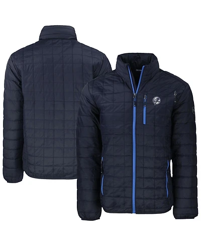 Cutter & Buck Men's Navy New York Yankees Rainier PrimaLoft Eco Insulated Full-Zip Hoodie Puffer Jacket