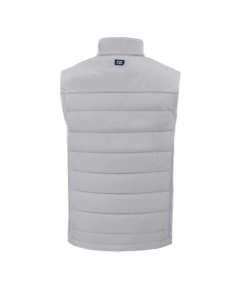 Cutter & Buck Men's Gray New York Yankees Evoke Hybrid Eco Softshell Full-Zip Vest