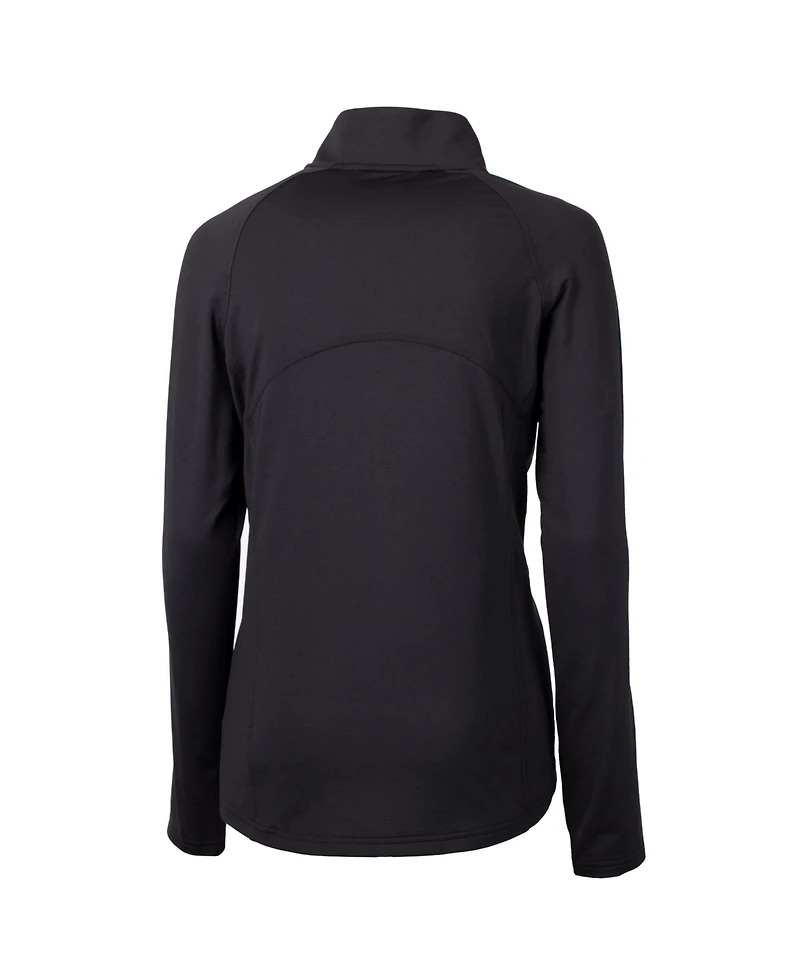 Cutter & Buck Women's Black Los Angeles Dodgers Adapt Eco Knit Stretch Half-Zip DryTec Sweatshirt