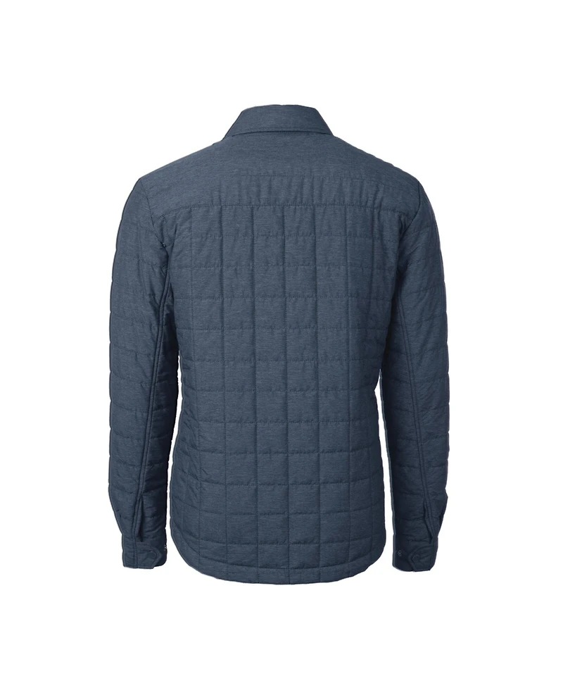 Cutter & Buck Men's Anthracite Los Angeles Dodgers Rainier PrimaLoft Eco Insulated Quilted Full-Zip Shirt Jacket