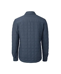 Cutter & Buck Men's Anthracite Los Angeles Dodgers Rainier PrimaLoft Eco Insulated Quilted Full-Zip Shirt Jacket