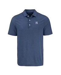 Cutter & Buck Men's Navy New York Yankees Forge Eco Fine Line Stripe Polo Shirt