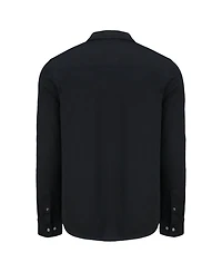 Cutter & Buck Men's Black Los Angeles Dodgers Knitted Advantage Tri-Blend Eco Soft Pique Long Sleeve Button-Up Shirt