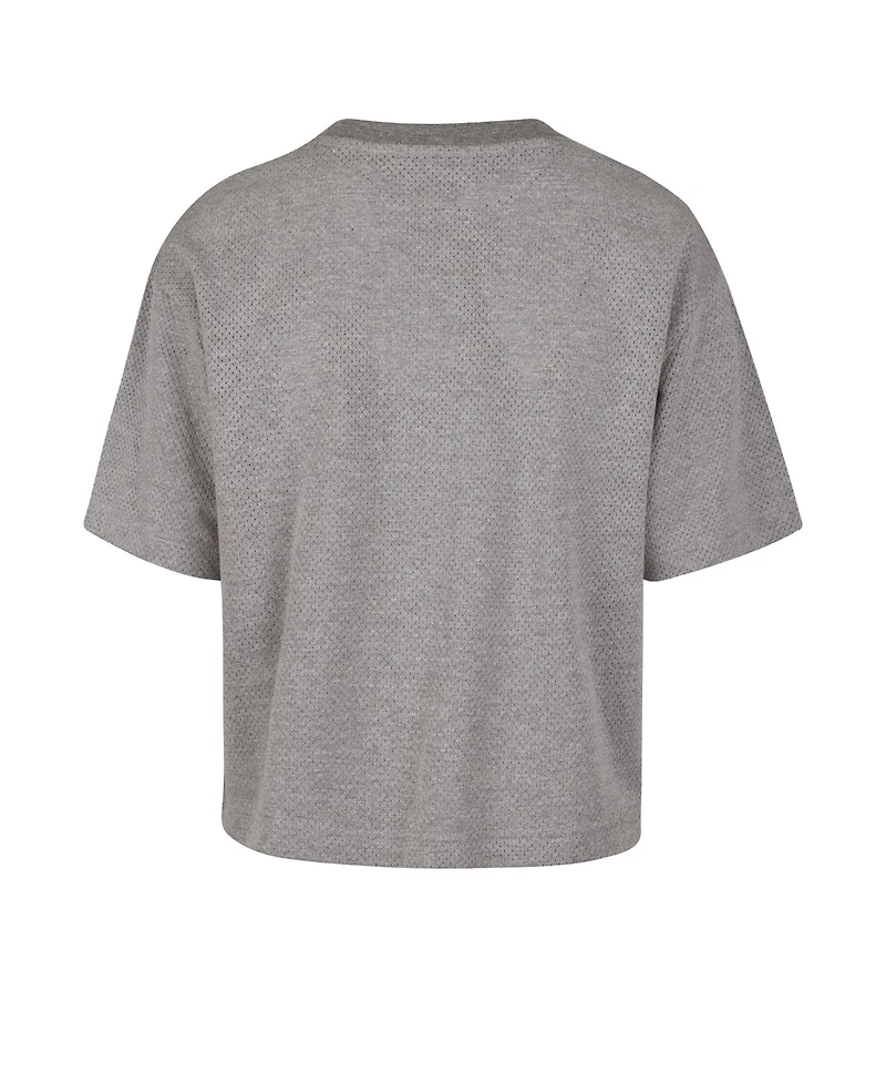 '47 Brand Women's Gray Cleveland Cavaliers Pivot Drop Needle Cropped T-Shirt