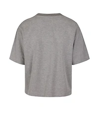 '47 Brand Women's Gray Cleveland Cavaliers Pivot Drop Needle Cropped T-Shirt