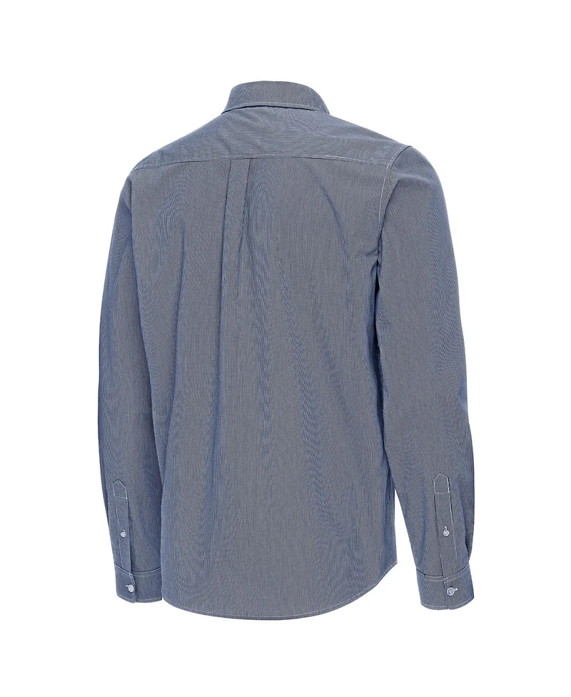 Antigua Men's Navy New York Yankees Porter Woven Long Sleeve Button-Down Shirt