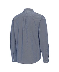 Antigua Men's Navy New York Yankees Porter Woven Long Sleeve Button-Down Shirt