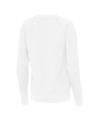 Antigua Women's White Los Angeles Dodgers Varsity Tri-Blend V-Neck Long Sleeve T-Shirt