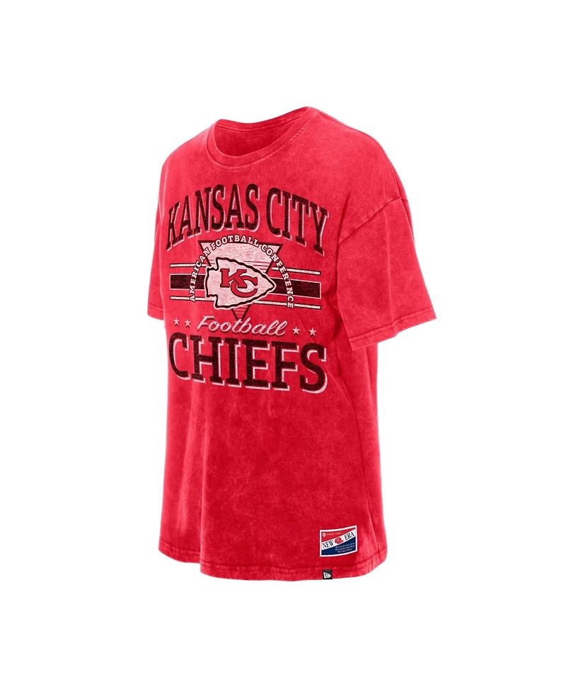 New Era Women's Red Kansas City Chiefs Throwback Oversized T-Shirt