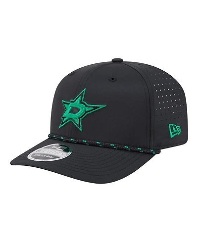 New Era Men's Black Dallas Stars Sport Vented 9SEVENTY Rope Adjustable Hat