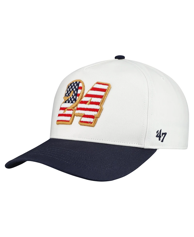 '47 Brand Men's White William Byron Flag Fill Two-Tone Team Adjustable Hitch Hat