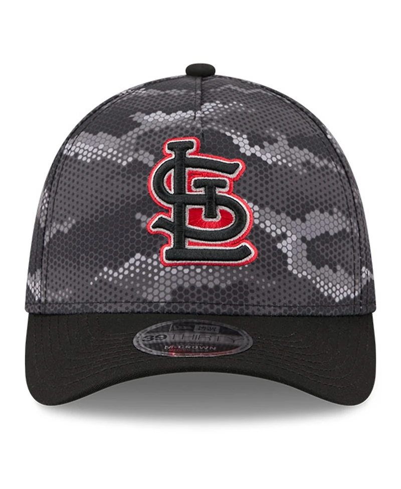 New Era Men's Black St. Louis Cardinals Camo 39THIRTY A-Frame Flex Hat
