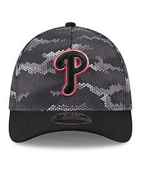 New Era Men's Black Philadelphia Phillies Camo 39THIRTY A-Frame Flex Hat
