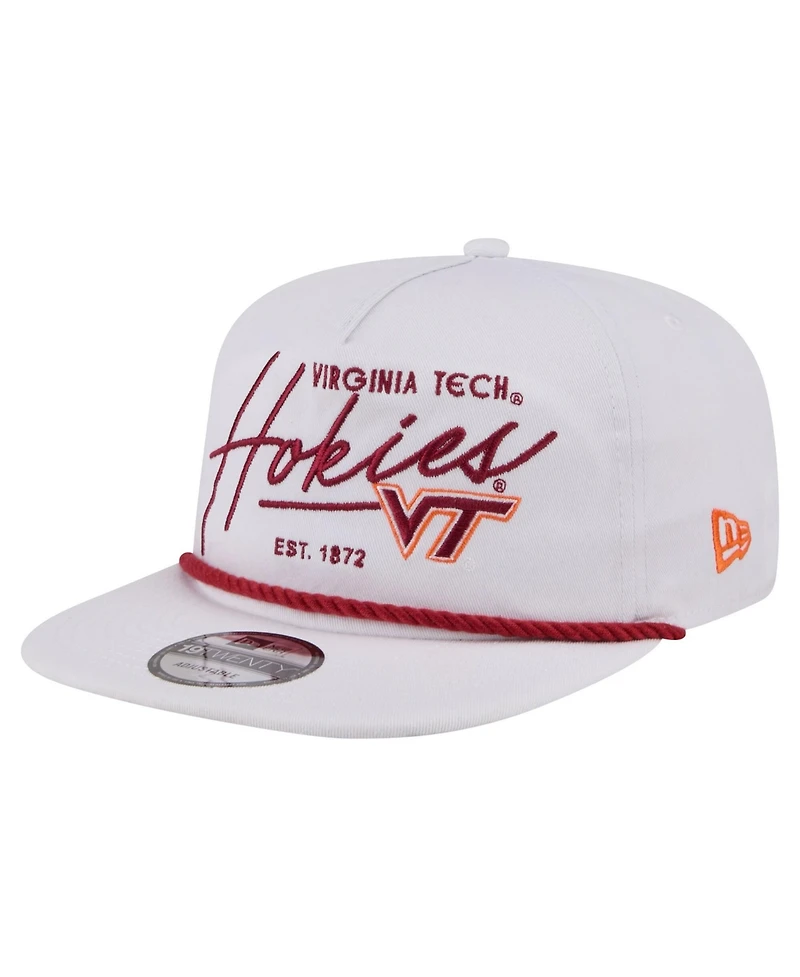 New Era Men's White Virginia Tech Hokies Team Rope 19TWENTY Adjustable Hat