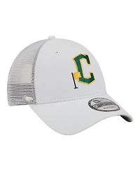 New Era Men's White Cleveland Guardians Flag 9FORTY Trucker Adjustable Hat