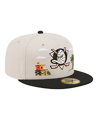 New Era Men's Tan/Black Anaheim Ducks Localized City Icon 59FIFTY Fitted Hat