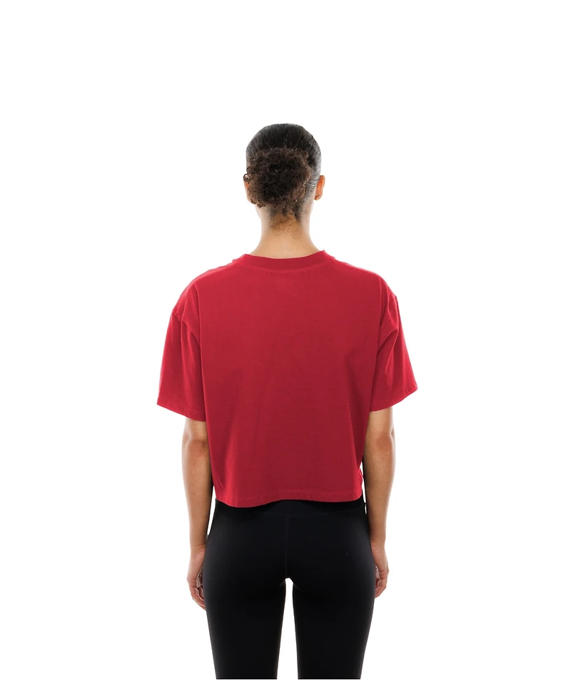 New Era Women's Red St. Louis Cardinals Boxy Foil Logo T-Shirt