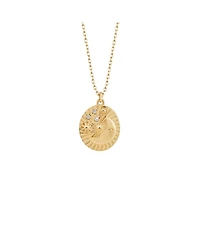 Spero London Moon Embossed Silhouette Sterling Silver Medal Necklace