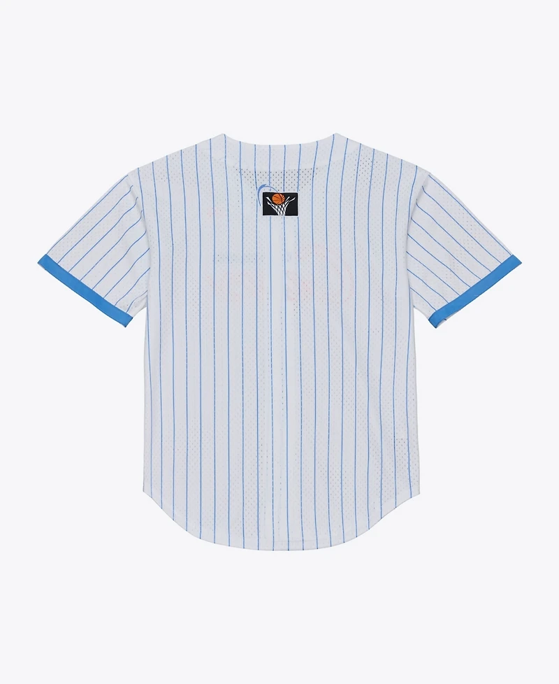 Mitchell & Ness Men's White Cleveland Cavaliers Head Coach Pinstripe Mesh Full-Button Baseball Jersey